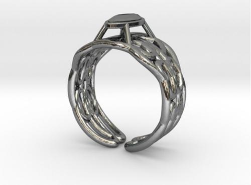 Cylindrical Helix Curve Ring 17.53mm with Marquise Gem preview image